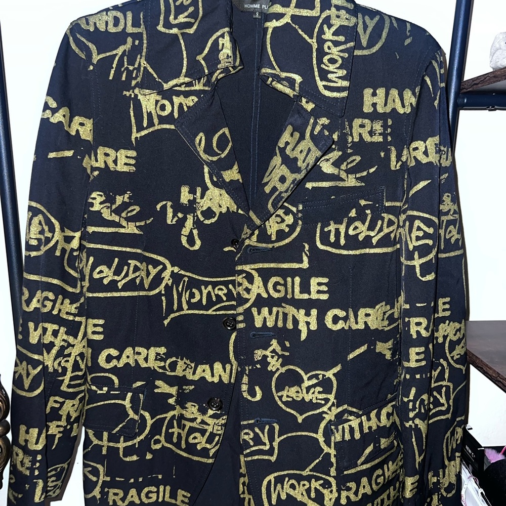 Comme des Garcons Black and Gold Graphic Jacket